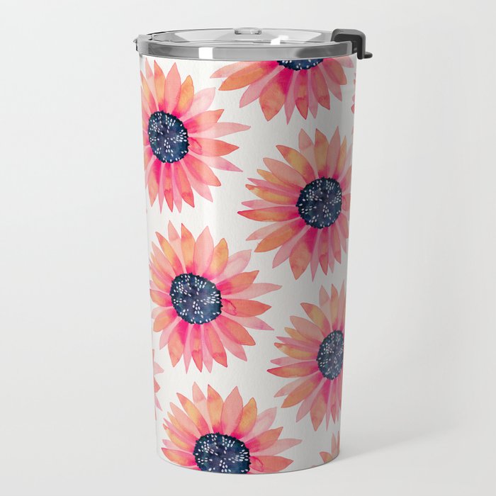 Single Sunflower â Pink & Indigo Travel Mug Gallery Image 2