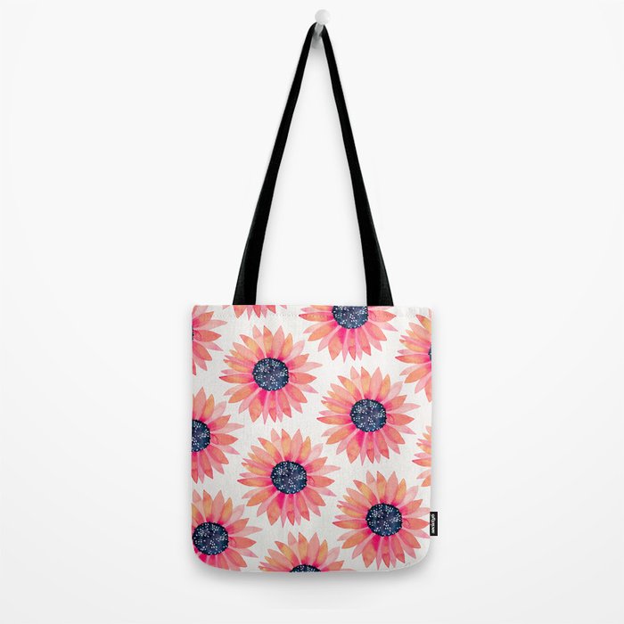 Single Sunflower â Pink & Indigo Tote Bag Gallery Image 2