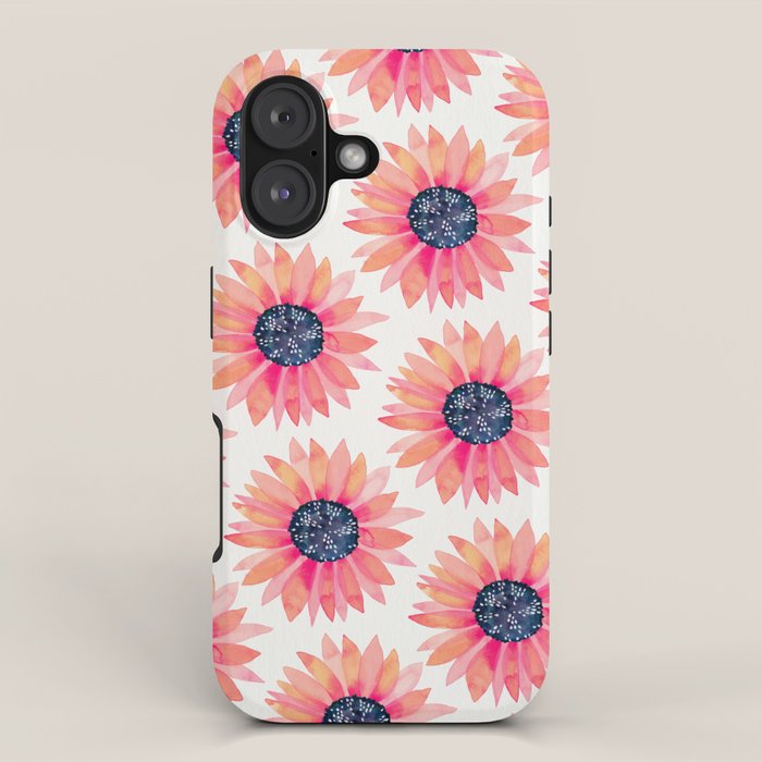 Single Sunflower â Pink & Indigo iPhone Case Gallery Image 1