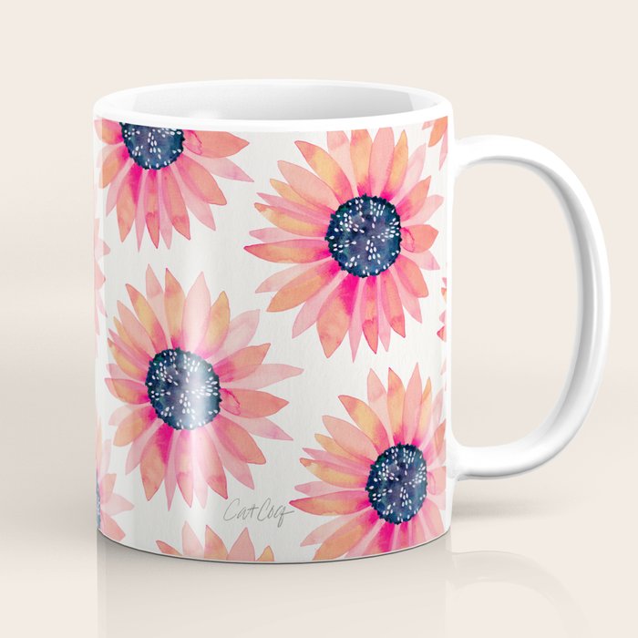 Single Sunflower â Pink & Indigo Coffee Mug Gallery Image 1
