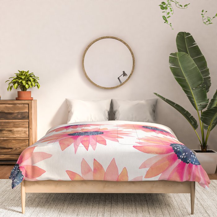 Single Sunflower â Pink & Indigo Comforter Gallery Image 3