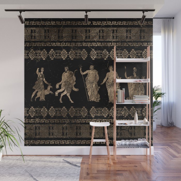 Greek Deities and Meander key ornament Wall Mural Gallery Image 1