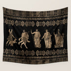Greek Deities and Meander key ornament Wall Tapestry Gallery Image 4