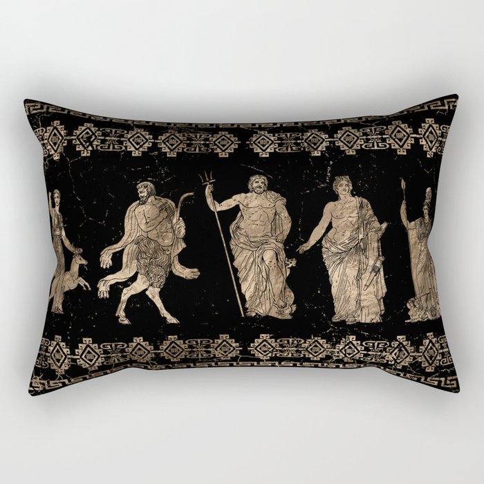 Greek Deities and Meander key ornament Rectangular Pillow Gallery Image 1