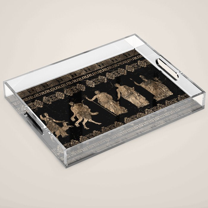 Greek Deities and Meander key ornament Acrylic Tray Gallery Image 1