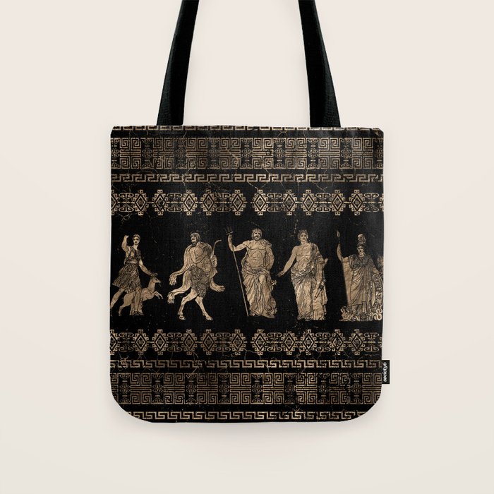 Greek Deities and Meander key ornament Tote Bag Gallery Image 1