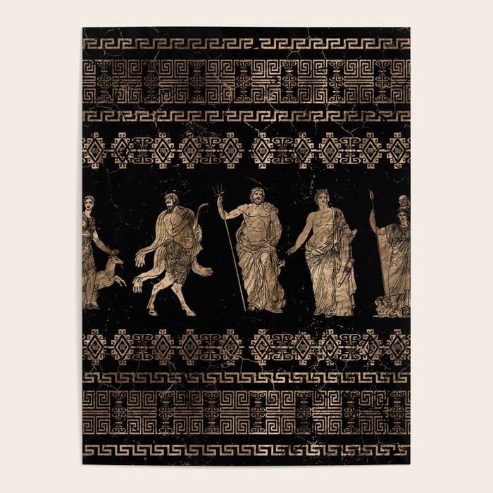 Greek Deities and Meander key ornament Poster Gallery Image 1