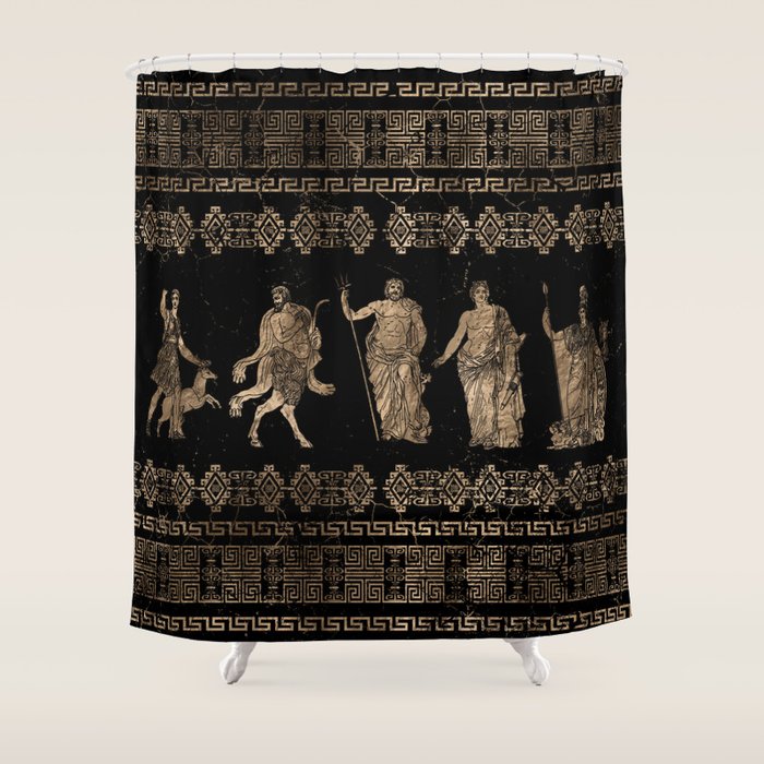 Greek Deities and Meander key ornament Shower Curtain Gallery Image 1