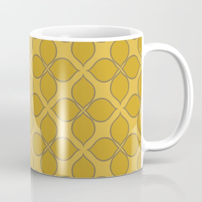 Golden Moroccan Floral Pattern Coffee Mug Gallery Image 1