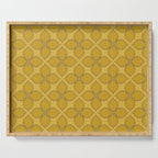 Golden Moroccan Floral Pattern Serving Tray Gallery Image 1