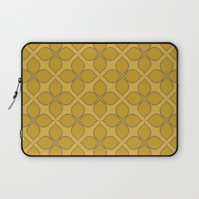 Golden Moroccan Floral Pattern Laptop Sleeve Gallery Image 1