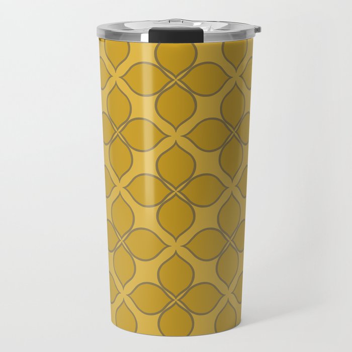 Golden Moroccan Floral Pattern Travel Mug Gallery Image 1