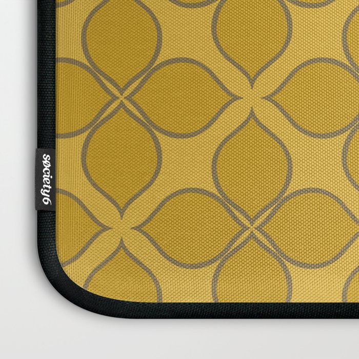 Golden Moroccan Floral Pattern Laptop Sleeve Gallery Image 3