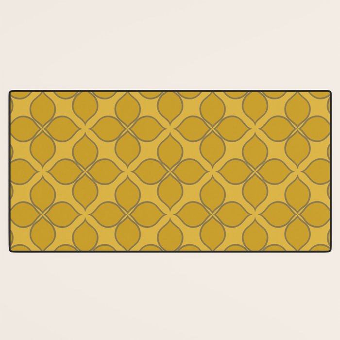 Golden Moroccan Floral Pattern Desk Mat Gallery Image 3