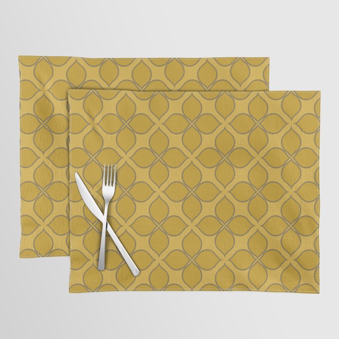 Golden Moroccan Floral Pattern Placemat Gallery Image 1