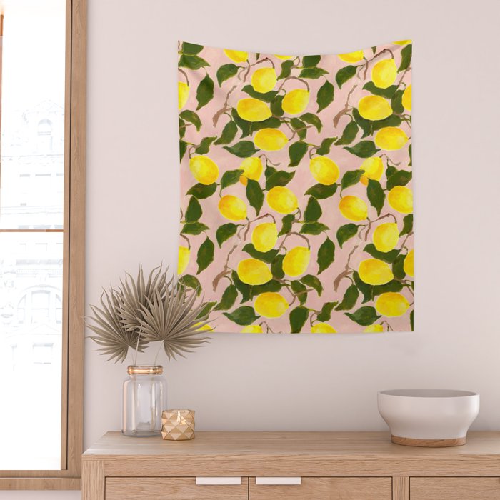 Summer Harvest Lemon Wall Tapestry Gallery Image 2