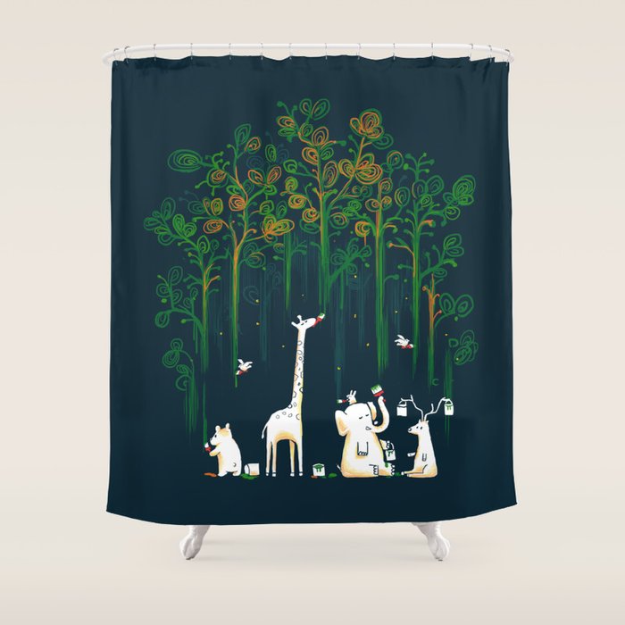 Re-paint the Forest Shower Curtain Gallery Image 1