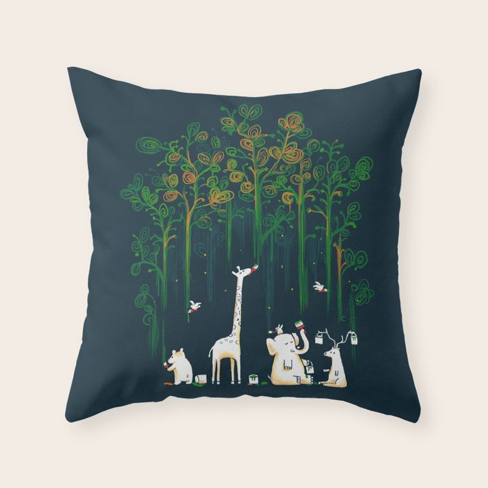 Re-paint the Forest Throw Pillow Gallery Image 6