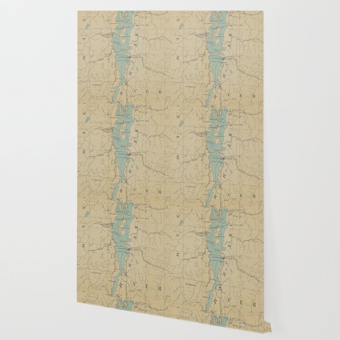 Vintage Lake Champlain Lighthouse Map (1896) Wallpaper Gallery Image 2