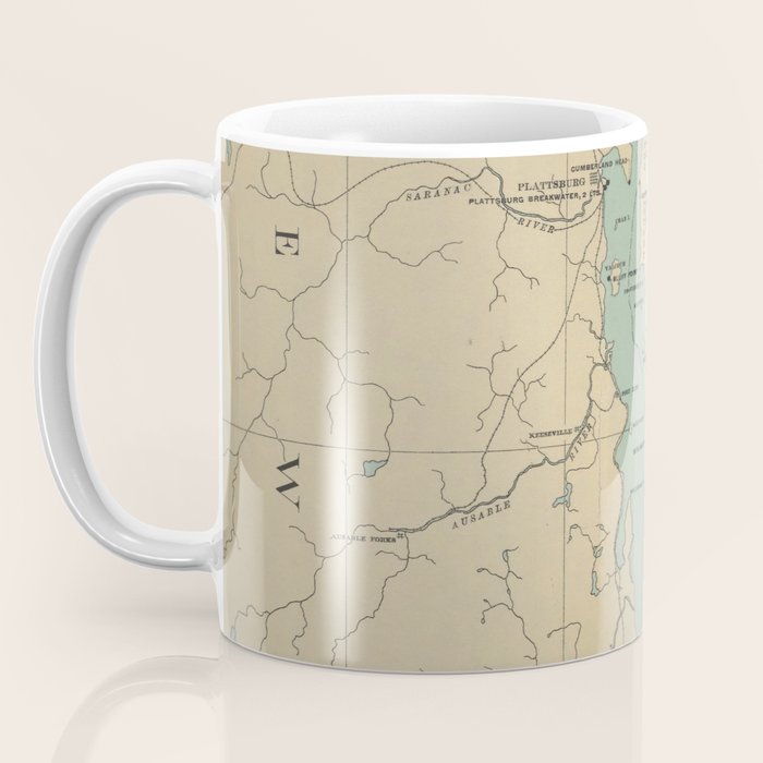 Vintage Lake Champlain Lighthouse Map (1896) Coffee Mug Gallery Image 3