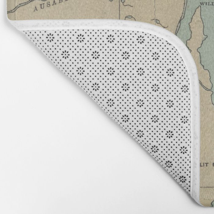 Vintage Lake Champlain Lighthouse Map (1896) Bath Mat Gallery Image 2