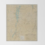 Vintage Lake Champlain Lighthouse Map (1896) Throw Blanket Gallery Image 2