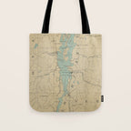 Vintage Lake Champlain Lighthouse Map (1896) Tote Bag Gallery Image 1