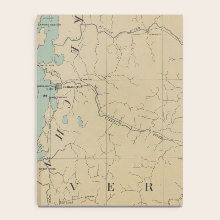 Vintage Lake Champlain Lighthouse Map (1896) Notebook Gallery Image 4