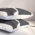 Mid Century Modern Minimalist Abstract Art Brush Strokes Black & White Ink Art Shapes Pillow Sham Gallery Image 3