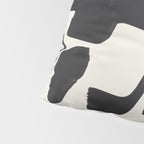 Mid Century Modern Minimalist Abstract Art Brush Strokes Black & White Ink Art Shapes Pillow Sham Gallery Image 4