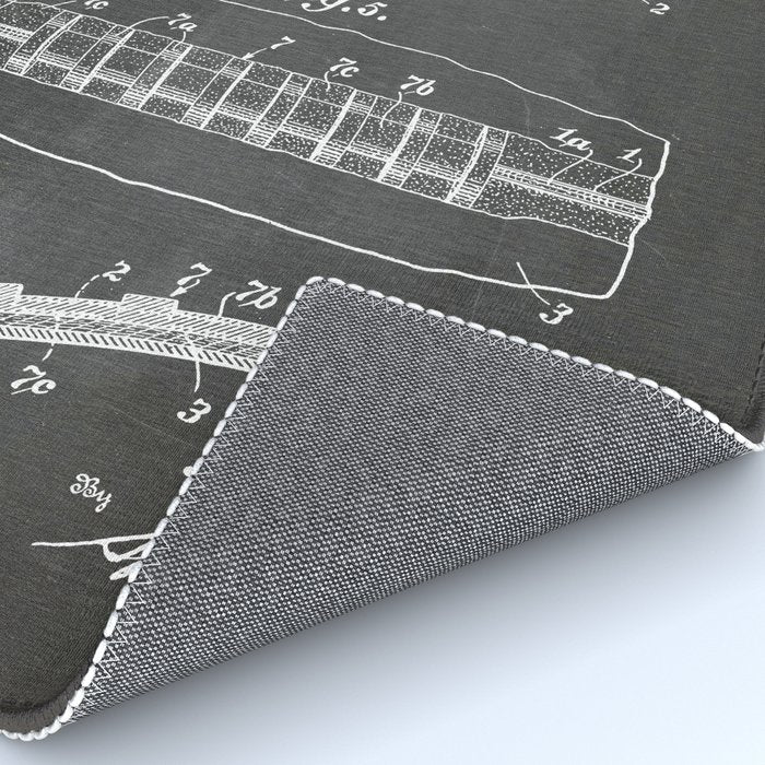 Football Patent - American Football Art - Black Chalkboard Rug Gallery Image 4