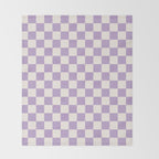 Check Checkered Purple Lilac Lavender Checkerboard Geometric Square Grid Pattern Boho Modern Minimal Throw Blanket Gallery Image 2