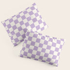 Check Checkered Purple Lilac Lavender Checkerboard Geometric Square Grid Pattern Boho Modern Minimal Pillow Sham Gallery Image 3