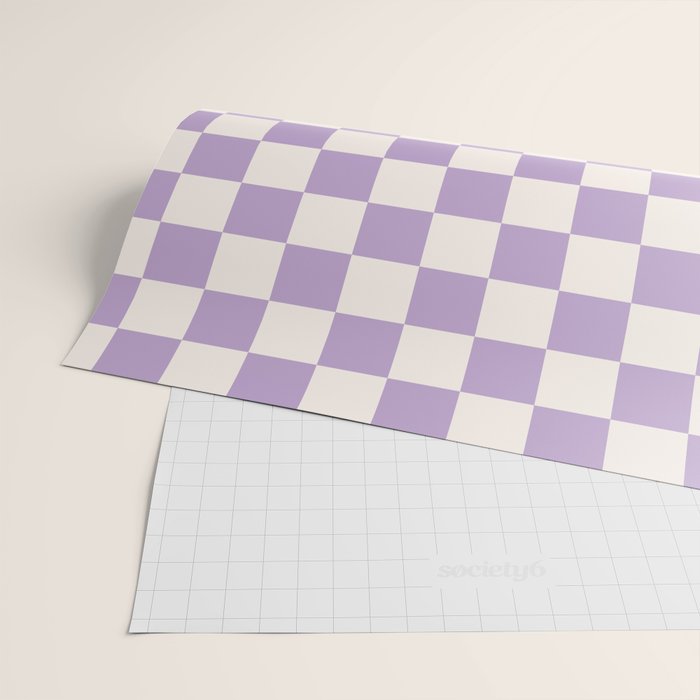 Check Checkered Purple Lilac Lavender Checkerboard Geometric Square Grid Pattern Boho Modern Minimal Wrapping Paper Gallery Image 2