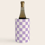 Check Checkered Purple Lilac Lavender Checkerboard Geometric Square Grid Pattern Boho Modern Minimal Wine Chiller Gallery Image 1