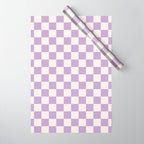 Check Checkered Purple Lilac Lavender Checkerboard Geometric Square Grid Pattern Boho Modern Minimal Wrapping Paper Gallery Image 1