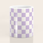 Check Checkered Purple Lilac Lavender Checkerboard Geometric Square Grid Pattern Boho Modern Minimal Coffee Mug Gallery Image 4