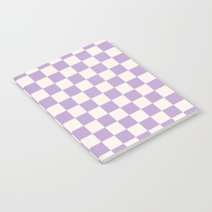 Check Checkered Purple Lilac Lavender Checkerboard Geometric Square Grid Pattern Boho Modern Minimal Notebook Gallery Image 2