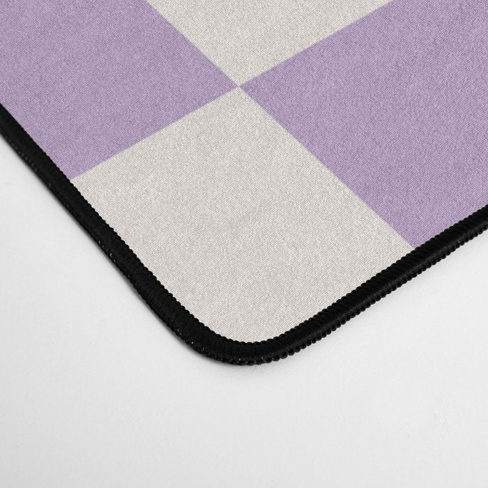 Check Checkered Purple Lilac Lavender Checkerboard Geometric Square Grid Pattern Boho Modern Minimal Desk Mat Gallery Image 4