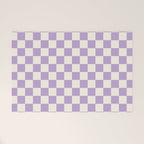 Check Checkered Purple Lilac Lavender Checkerboard Geometric Square Grid Pattern Boho Modern Minimal Welcome Mat Gallery Image 1