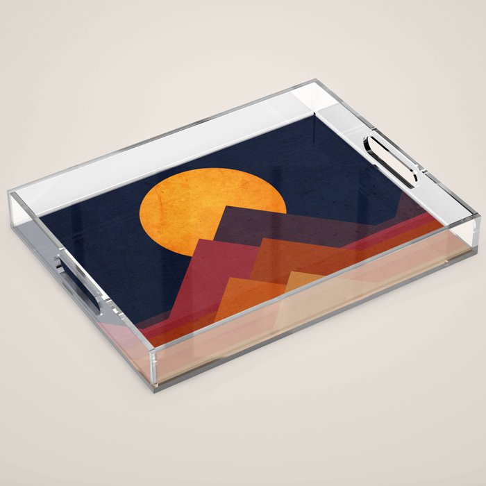 Full moon and pyramid Acrylic Tray Gallery Image 1