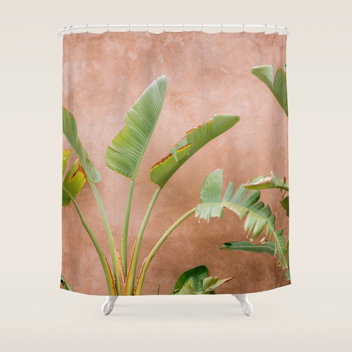 Palms of Ourika Morocco | Pastel Travel Photography Marrakech Shower Curtain Gallery Image 1