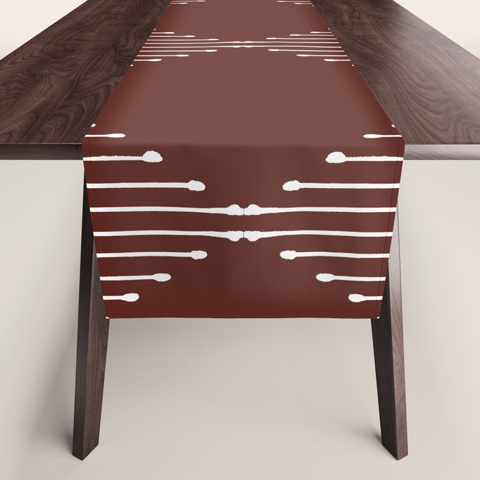 Geo (Red Wine) Table Runner Gallery Image 1