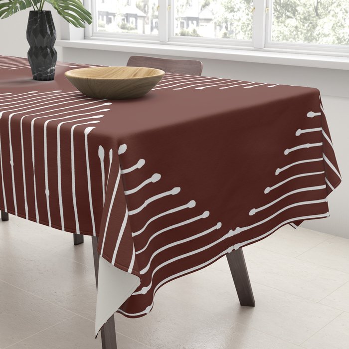 Geo (Red Wine) Tablecloth Gallery Image 3