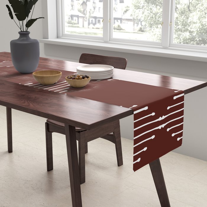 Geo (Red Wine) Table Runner Gallery Image 2