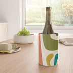 Midcentury Modern Abstract Kwaito Pattern in Mid Century Colors on Cream Wine Chiller Gallery Image 4