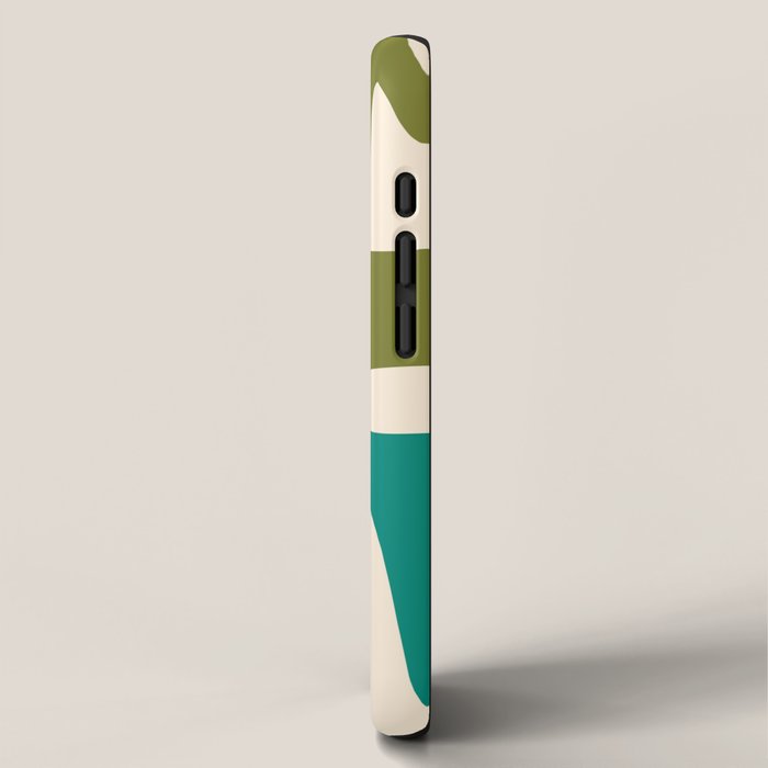 Midcentury Modern Abstract Kwaito Pattern in Mid Century Colors on Cream iPhone Case Gallery Image 2