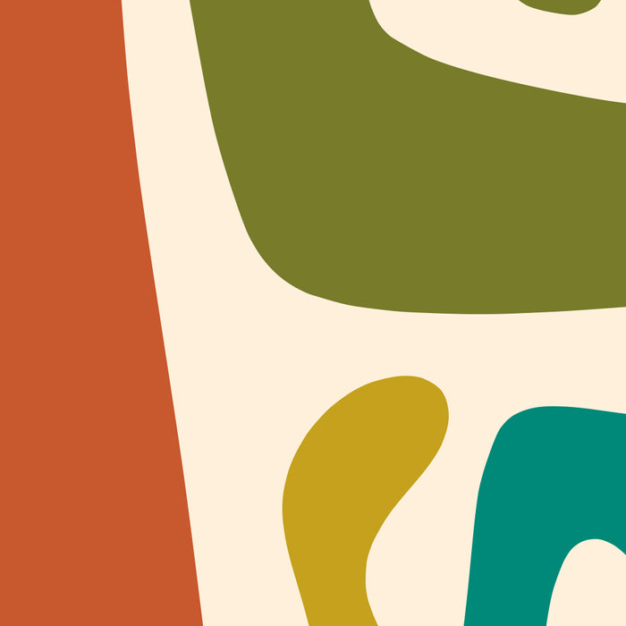 Midcentury Modern Abstract Kwaito Pattern in Mid Century Colors on Cream Coffee Mug Gallery Image 2