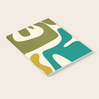 Midcentury Modern Abstract Kwaito Pattern in Mid Century Colors on Cream Notebook Gallery Image 2