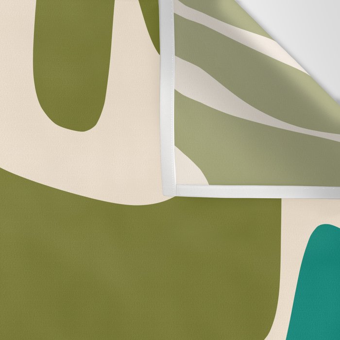 Midcentury Modern Abstract Kwaito Pattern in Mid Century Colors on Cream Wall Tapestry Gallery Image 3